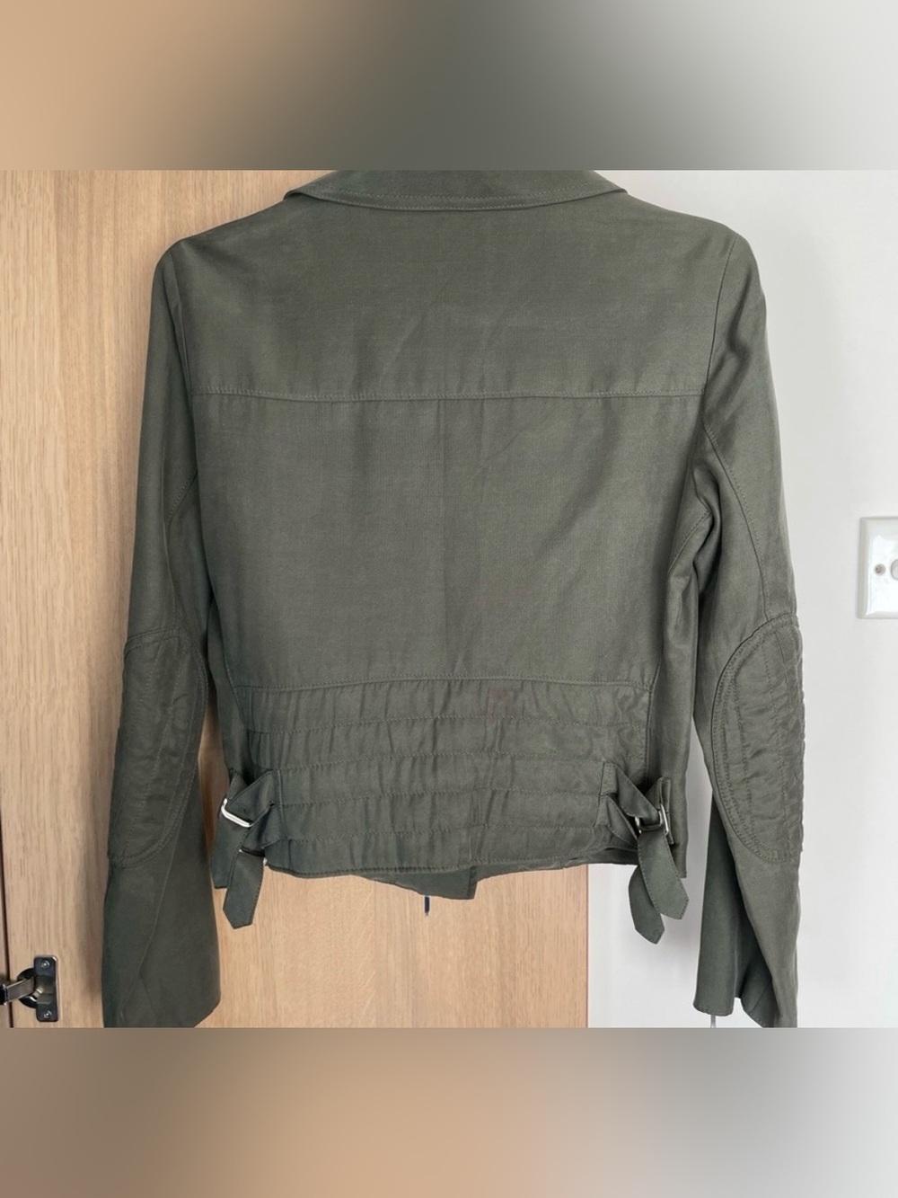 Club Monaco  Karpri Olive Green 
Moto Jacket Asymmetric Zip Biker
Coat  Sz S EUC - Picture 6 of 13